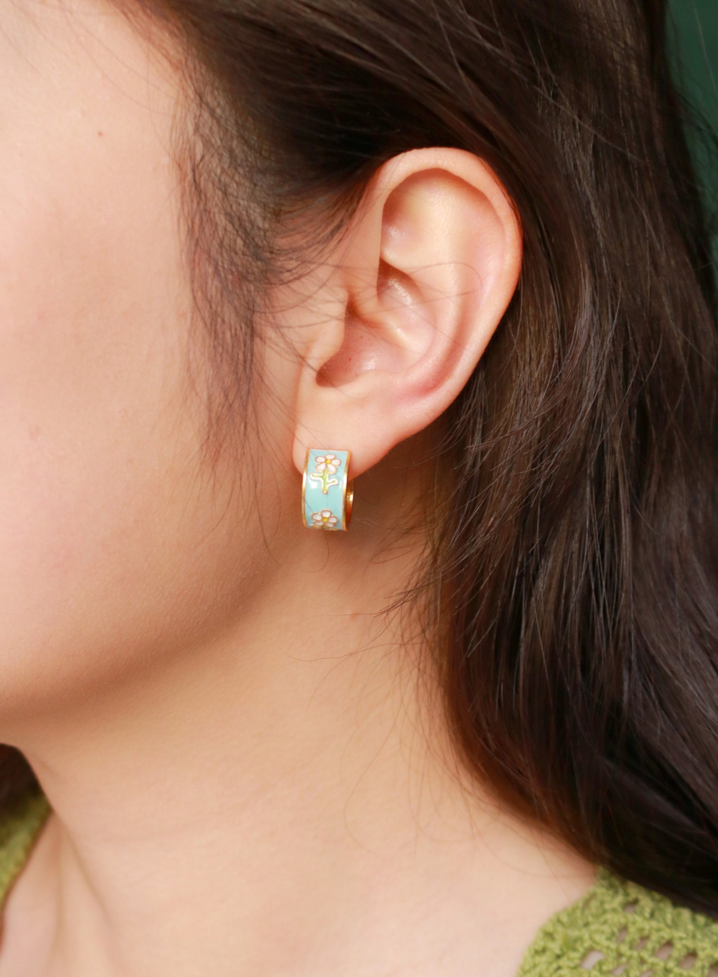 Earrings Flower Blue Sky