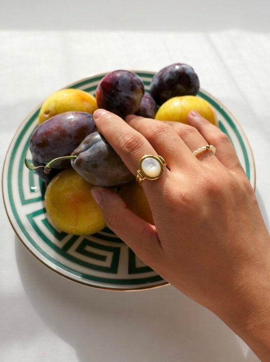 Oval Gemstone Chunky Ring